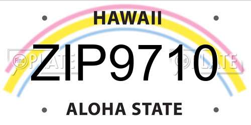 ZIP9710 Hawaii License Plate