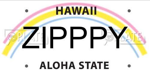 ZIPPPY Hawaii License Plate
