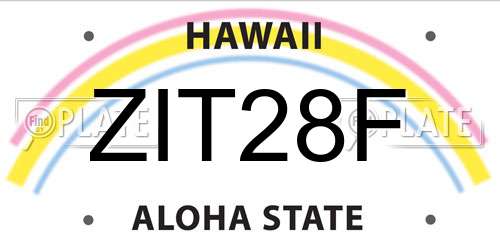 ZIT28F Hawaii License Plate