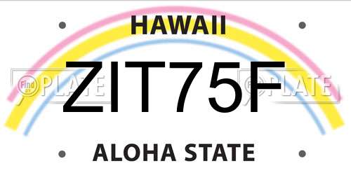 ZIT75F Hawaii License Plate