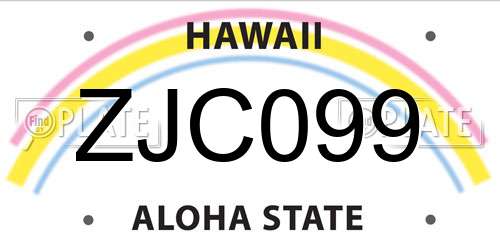 ZJC099 Hawaii License Plate