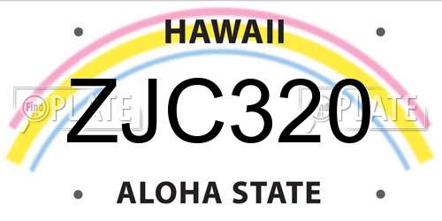 ZJC320 Hawaii License Plate