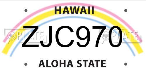 ZJC970 Hawaii License Plate