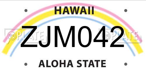 ZJM042 Hawaii License Plate