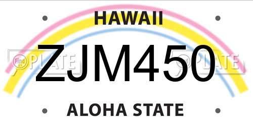 ZJM450 Hawaii License Plate