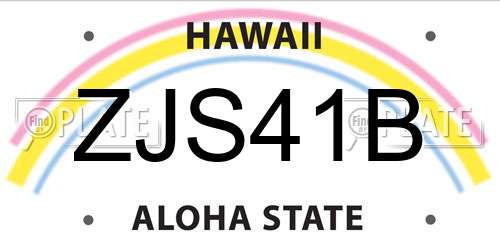 ZJS41B Hawaii License Plate