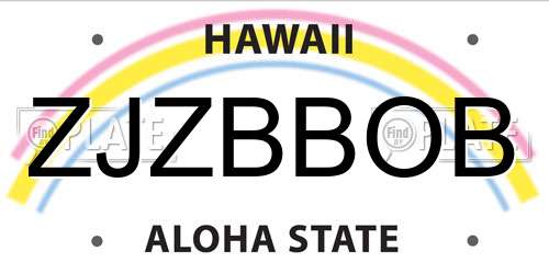 ZJZBBOB Hawaii License Plate
