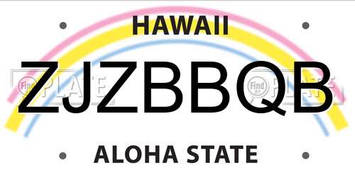 ZJZBBQB Hawaii License Plate