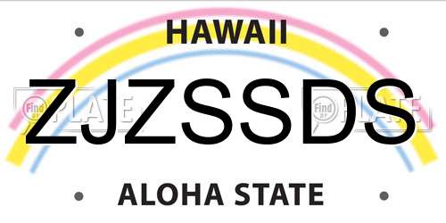 ZJZSSDS Hawaii License Plate