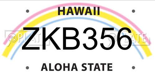 ZKB356 Hawaii License Plate