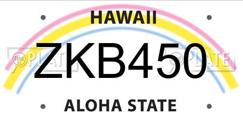 ZKB450 Hawaii License Plate