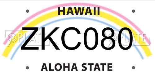 ZKC080 Hawaii License Plate
