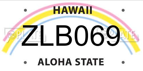 ZLB069 Hawaii License Plate