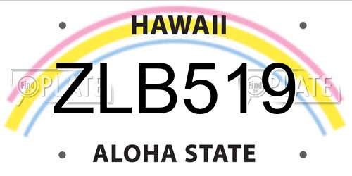 ZLB519 Hawaii License Plate