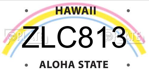 ZLC813 Hawaii License Plate