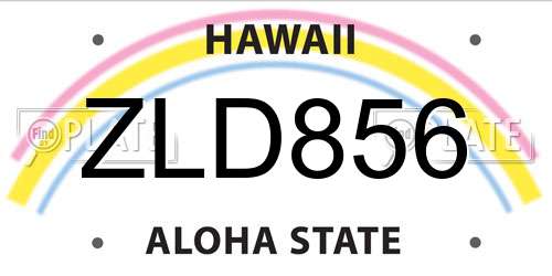 ZLD856 Hawaii License Plate