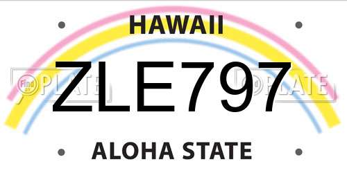 ZLE797 Hawaii License Plate