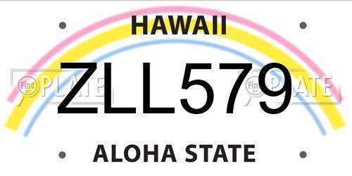 ZLL579 Hawaii License Plate