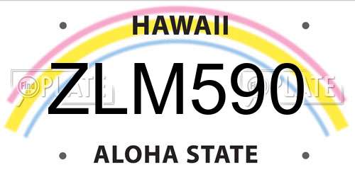 ZLM590 Hawaii License Plate