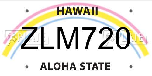 ZLM720 Hawaii License Plate