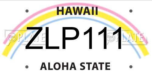 ZLP111 Hawaii License Plate