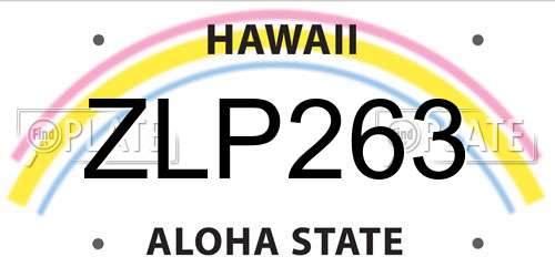 ZLP263 Hawaii License Plate