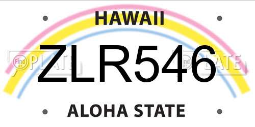 ZLR546 Hawaii License Plate