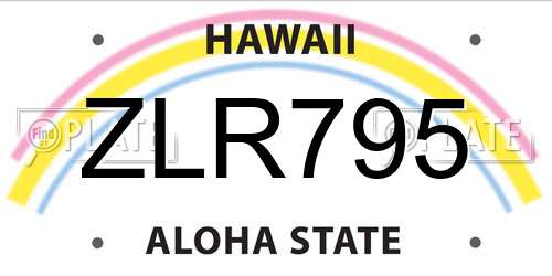ZLR795 Hawaii License Plate