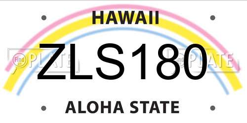 ZLS180 Hawaii License Plate