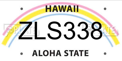 ZLS338 Hawaii License Plate