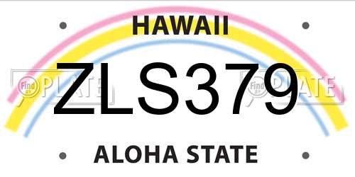 ZLS379 Hawaii License Plate