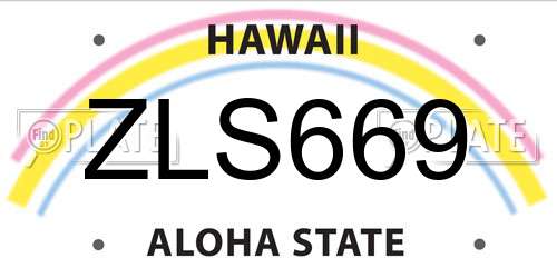 ZLS669 Hawaii License Plate