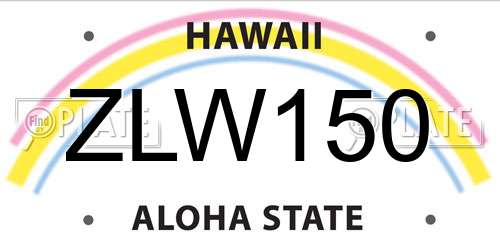 ZLW150 Hawaii License Plate