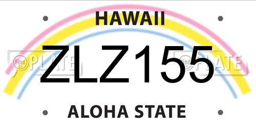 ZLZ155 Hawaii License Plate