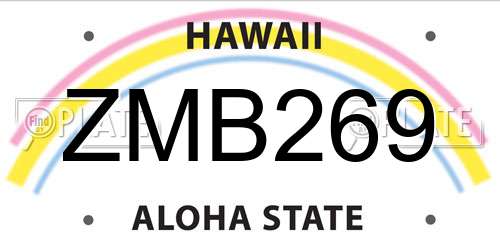 ZMB269 Hawaii License Plate