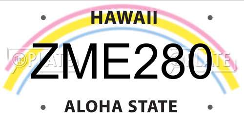 ZME280 Hawaii License Plate