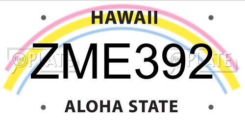 ZME392 Hawaii License Plate