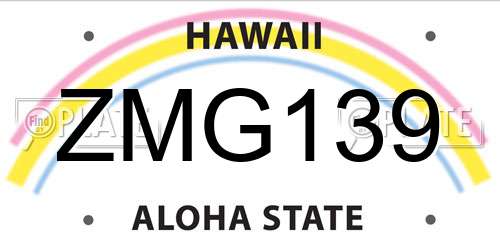 ZMG139 Hawaii License Plate