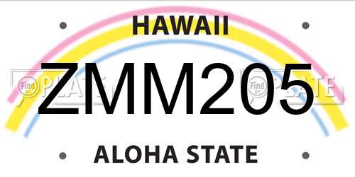 ZMM205 Hawaii License Plate