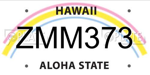 ZMM373 Hawaii License Plate