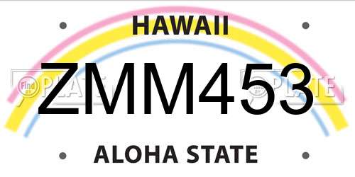 ZMM453 Hawaii License Plate