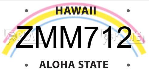 ZMM712 Hawaii License Plate