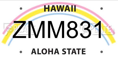 ZMM831 Hawaii License Plate