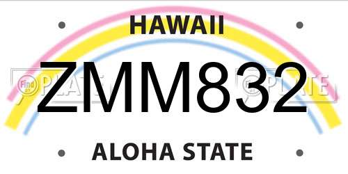 ZMM832 Hawaii License Plate