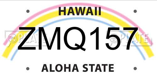 ZMQ157 Hawaii License Plate