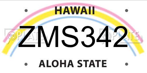 ZMS342 Hawaii License Plate