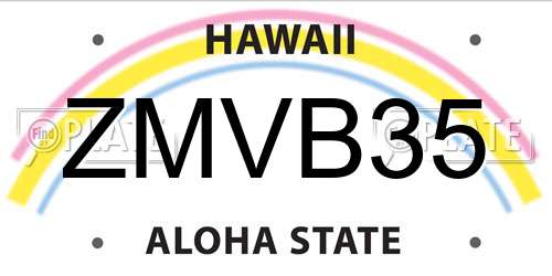 ZMVB35 Hawaii License Plate