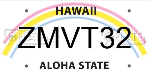 ZMVT32 Hawaii License Plate
