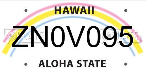 ZN0V095 Hawaii License Plate