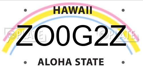 ZO0G2Z Hawaii License Plate